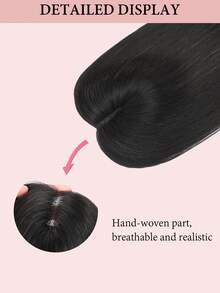 16 Zoll Haartoppers für Frauen aus Echthaar, 8*10 cm Basis Größe mit 5 Clips, Toppers für Frauen Pony 360° 3D Echthaar für schütteres Haar, graues Haar, Haarausfall, Haarverdichtung Toppers Basis - SNatural - Übersicht 5