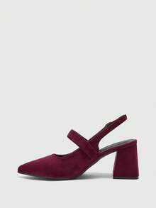 CUCCOO BIZCHIC Escarpins à talons épais avec boucle métallique de couleur abricot pour femmes. Design minimaliste classique, idéal pour le travail, les sorties, les fêtes, les vacances et les mariages - Fushia - Voir 10