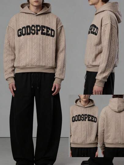 Street Life Sweat-shirt à capuche vintage décontracté à manches longues avec graphique gaufré pour hommes