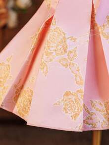 Glamorique Kids Young Girls Flower Bridesmaid Dress, Wedding, Suitable For Formal Occasions, Piano Performance, Birthday Party, Summer Pink Cute Elegant - Pink - View 6