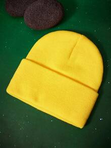 Rick and Morty X SHEIN 1pc Knitted Beanie Hat With Cartoon Embroidery, Fashionable Street Riding Gift Choice - A - View 2