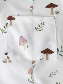 Souflis Souflis Baby Mädchen süßer rosa gerippter Rüschenkragen Langarm-Oberteil und Pilz-Wald-Muster weiße Latzhose Set, pastoraler Vintage-Lässig-Stil für Feiertage, Zuhause, Ausflüge, Urlaub. Weiße bedruckte Latzhose, leicht und bequem. Rosa Peter-Pan-Kragen Elastikbund Oberteil für Weihnachten, Neujahr, Valentinstag