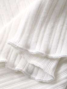 FRIFUL Women's 2 In 1 Camisole T-Shirt, Ribbed Texture Fabric, Fitted Petal Sleeve Short Sleeve T-Shirt - White - View 8