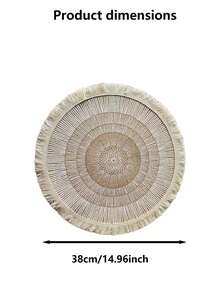 6pcs/8pcs Circular Edge Printed Linen Placemats - Multicolor - View 8