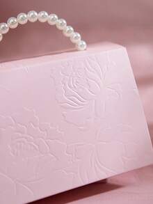 10pcs Stylish Embossed Gift Box In Black White Variants With Satin Ribbons Faux Pearl Handles Available In Multiple Sizes For All Occasions Letterpress Printing Flower Candy Box Mini Packaging Bags Paper Box For Gift Set Box Small Gift Bags Wedding Favors Party Decor, - Handheld Flower Box - View 4