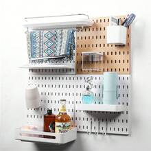1pc Wall-Mounted Pegboard Shelf,Easy Installation,Thickened Wall Hanging Shelf,A Perfect Maximizing Solution For Your Bathroom, Kitchen, Living Room,Office - Multicolor - View 4