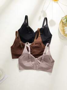 NudeFit 3pcs/Set Minimalist Seamless Wireless Bras For Women - Multicolor - View 2