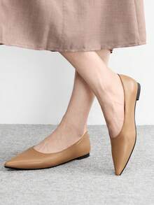 CUCCOO BIZCHIC Women's Pointed Toe Casual Commuting Versatile Fashion Shoes - Khaki - View 3