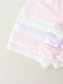 Quần lót bé gái - 5 chiếc, họa tiết công chúa, màu pastel, kiểu quần đùi, eo chun, mềm mại, nhẹ, thoải mái, thích hợp mặc ngủ, chơi, hàng ngày, có thể giặt máy, quà tặng ngày lễ 2026, phụ kiện cần thiết, dễ thương, quyến rũ, bền, bốn mùa. - Hồng - Xem 5