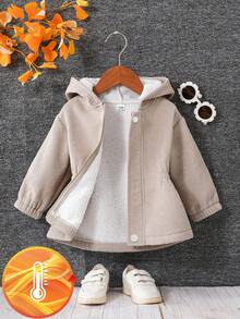 Souflis Souflis 1件婴儿男女通用灯芯绒连帽拉链外套，尺码6个月至3岁，适合通勤、上学、休闲、旅行、运动、居家、婴幼儿/外套穿着，秋冬季男女宝宝连帽衫，春秋季男女宝宝外套，春季男女宝宝春季外套，秋季男女宝宝外套