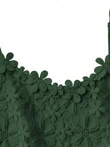 Breezaya 大码女式时尚基本款蕾丝吊带连体衣 - 綠色 - 查看 3