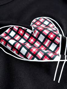 EURMUSE Cotton Heart Printed SHORT Sleeve Shrit& Plaid Pattern Sleep Pants Homewear Lounge Pajama Set For Ladies - Multicolor - View 6
