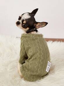 PETSIN 1 Pc Green Pet Knitted Sweatshirt For Autumn And Winter, Dry And Warm Pet Clothes - Green - View 3