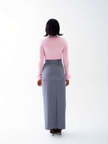 OverBlushhh Áo nữ tay dài dáng ngắn, co giãn, cổ tay giả lông thú, thời trang dễ thương, thích hợp cho tiệc tùng, lễ hội, mùa đông. - Màu Hồng baby - Xem 2