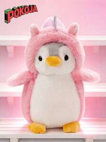 POKOJA LAND - BESTSELLERS 1 件装毛绒企鹅动物玩具，可爱毛绒企鹅，可穿衣服的小企鹅，男孩女孩生日礼物之选，娃娃包挂件