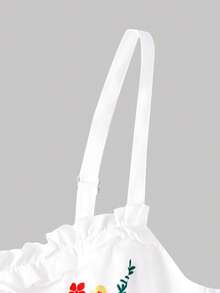 SHEIN MOD 女士印花吊带背心，胸部褶皱设计，层叠下摆半裙两件套