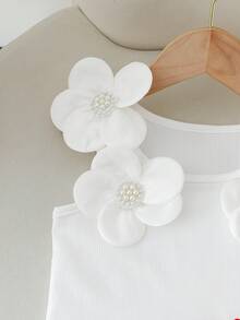 Bộ 2 món phong cách Hàn Quốc thanh lịch, ngọt ngào, dễ thương cho bé gái, gồm áo tank top kẻ sọc hoa 3D và chân váy xếp ly in hình trái tim, màu đỏ thời trang, thích hợp cho ngày Valentine, kỳ nghỉ, mặc hàng ngày, mùa xuân/hè/thu. - Nhiều màu - Xem 5
