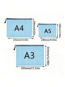 Extra Large Grid Waterproof Zipper Document Bag - A3/A4/B4/A5/B5/B6 Transparent Student And Professional Document Organizer, Ideal For Paper And Exam Storage. - Multicolor - View 6