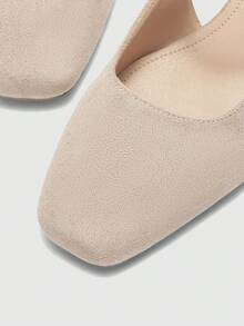 CUCCOO BIZCHIC Women Shoes Classic Simple Square Toe Thick Heel High Heels Daily Versatile Valentine's Day - Light Apricot - View 8