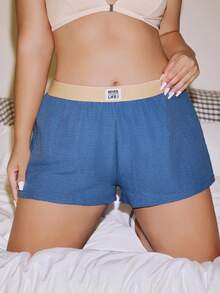 SHEIN 3pcs/Pack Plus Size Elastic Waist Woven Sleepwear Bottoms Sleep Shorts - Multicolor - View 3