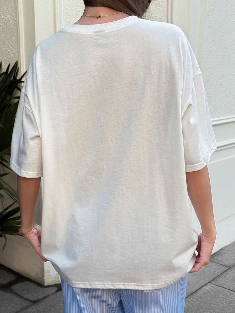 Women's Loose Casual Beach Vacation Graphic T-Shirt, Spring/Summer