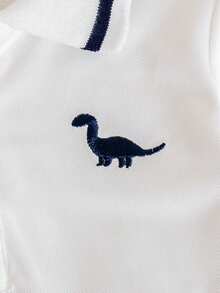 Souflis Souflis 男婴幼儿休闲日常外出绅士学院风 Polo 衫带领口袋短裤套装，蓝白配色，春夏款 - 藍白色 - 查看 3