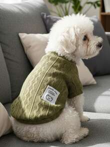 PETSIN 1 Pc Green Pet Knitted Sweatshirt For Autumn And Winter, Dry And Warm Pet Clothes - Green - View 2