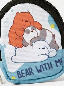 We Bare Bears X SHEIN 熊纹拉链零钱包，多功能收纳包，零钱整理钱包，男女皆宜 - 卡通 - 查看 4