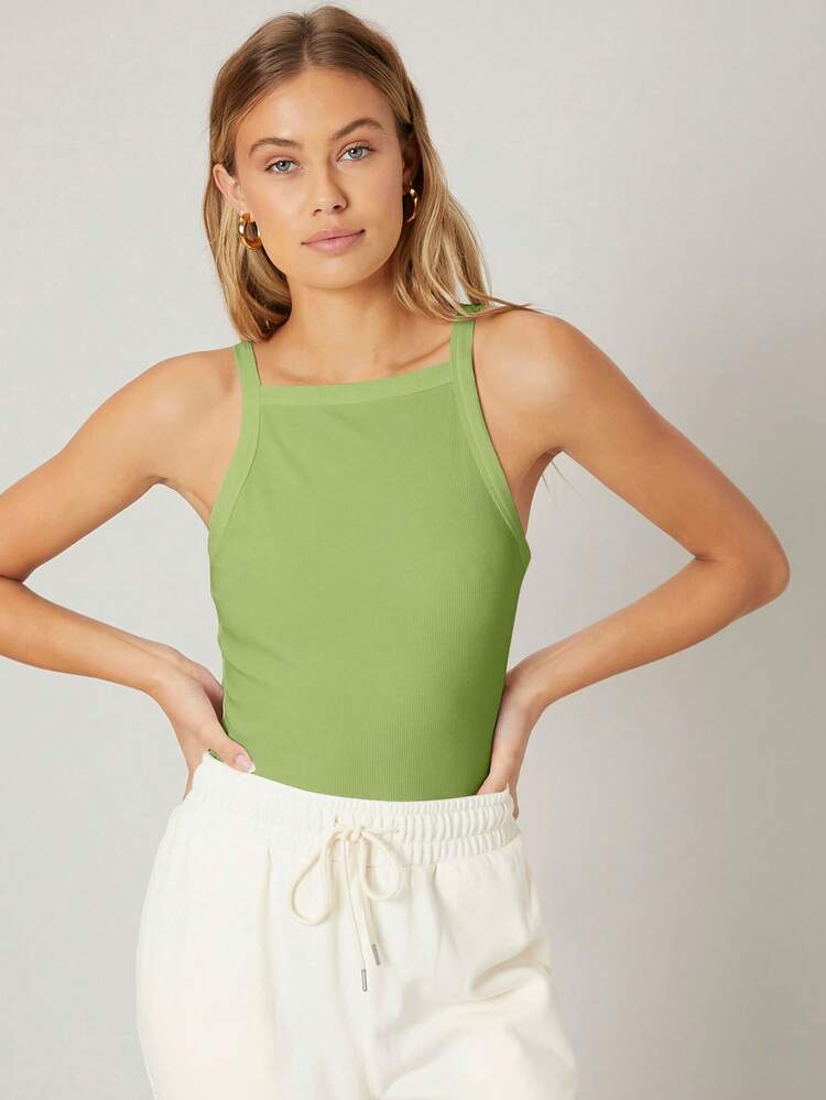 SOLID COLOR SLIM FIT CAMISOLE TOP, SUMMER