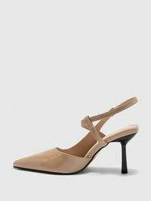 CUCCOO BIZCHIC Women's Pointed Toe Buckle Design Fashionable High Heels, Versatile For Daily Wear Valentine's Day - Apricot - View 10