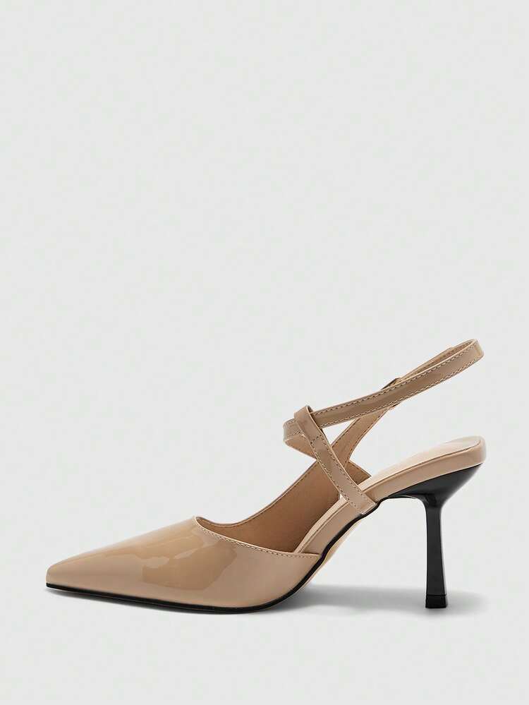 CUCCOO BIZCHIC Women's Pointed Toe Buckle Design Fashionable High Heels, Versatile For Daily Wear Valentine's Day