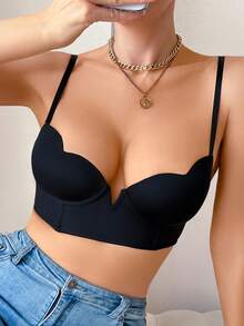 1 件女士简约时尚无衬垫文胸，休闲日常穿着
