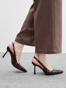 CUCCOO BIZCHIC Women's Shoes Back Lift Brown Versatile Commuter High Heel Shoes - Mocha Brown - View 4