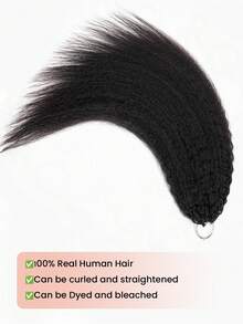 Boho Braids 女士羽毛钩编真人发 50克/150克/250克 蓬松直发 预分离无结蓬松直发钩编假发 预环钩编真人发接发 - Natural Black - 查看 11