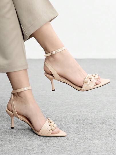 CUCCOO BIZCHIC Giày sandal cao gót thời trang dành cho nữ với thiết kế khóa cài, sandal cao gót thích hợp cho các buổi tiệc và liên hoan.