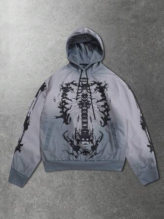 Street Life Sweat-shirt-shirt confortable pour hommes avec imprimé crâne, automne/hiver