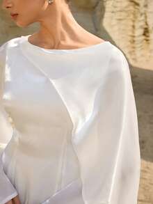 Graceveil 中东风格优雅长裙配披肩，适合正式场合 - 杏色 - 查看 8