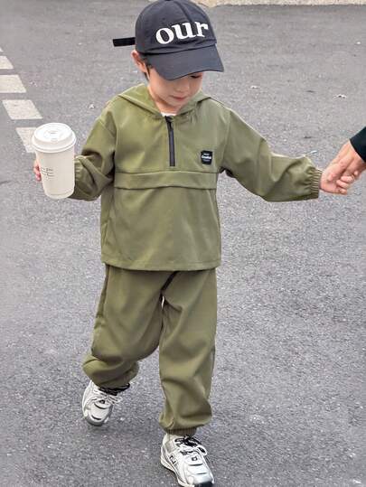 Zikori Little Byeori 男童休闲连帽长袖卫衣套装