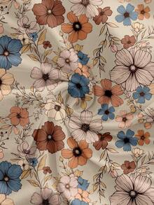 Sylviya 女士休闲花卉印花系带腰高开叉吊带中长连衣裙，适合夏季