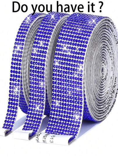 1 Yard Self Adhesive Crystal Rhinestone Ribbon, Rhinestone Strips, DIY Diamond Bling Ribbon Stickers Rhinestone Tape Roll For Crafts Phone Car Decorations
