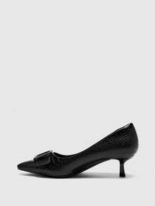 CUCCOO BIZCHIC 女士尖头搭扣设计优雅高跟鞋 - 黑色 - 查看 10