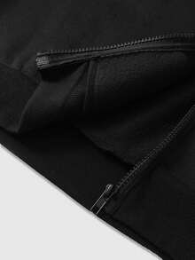 ROMWE MEN Men's Casual Angel Print Hoodie Sweatshirt, Autumn/Winter - Black - View 4