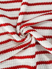 SHEIN LUNE 女士休闲条纹 Polo 领红色情人节连衣裙 - 彩色 - 查看 7