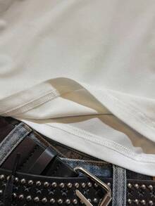 SHEIN EZwear 十字翅膀印花秋季新款宽松露肩不对称下摆长袖性感不对称领口套头T恤（女款） - 彩色 - 查看 4