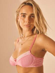 Aralina Heart POINTELLE LACE TRIM BRALETTE - Pink - View 7