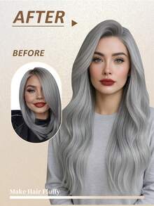 Micro Loop Hair Extensions 100% Human Hair, #Gray Straight 14‑22 Inch, 50 Strands/Pack, Invisible Micro Ring Beads With Fishing Line, No Glue Required, Thick Volume For Thin Hair, Easy To Style, Ideal For Salon Use & Daily Wear For All Women - SGray - View 4