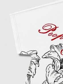 ROMWE MEN Goth Men's Slogan Angel Print Round Neck Bat Sleeve T-Shirt - White - View 5