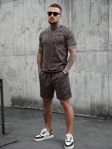 SLATEMANN Ensemble de t-shirts pour hommes, motif léopard, pour le port quotidien