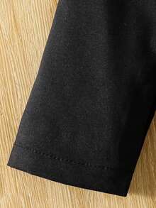 SHEIN Bata de manga larga con cuello Mao y pantalones largos casuales a juego, estilo chino para bebé niño, de tela suave con diseño impreso minimalista, de moda para primavera/verano - Multicolor - Ver 5