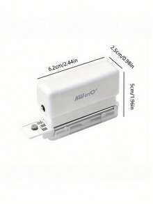 1pc Portable Multi-Hole Punch With 6 Holes, Designed With Waste Container And Ruler, Paper Punching Machine Back,Back To School,School Supplies